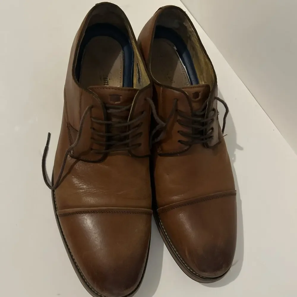 Men's Brown Leather Cap-Toe Dress Shoes